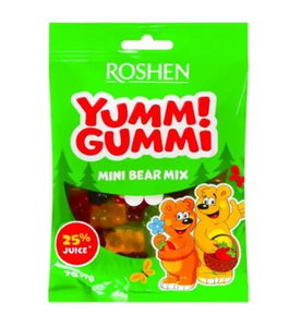Конфеты желейные Roshen Yummi Gummi Mini Bear Mix 70 гр