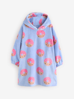 Толстовка флисовая удлиненная для девочки Next B71-630, Голубой, Розовый