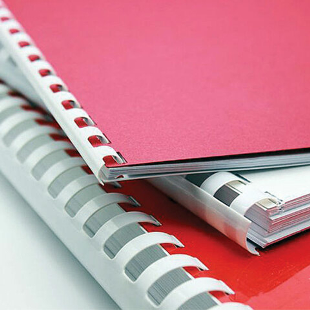 Пружины пластиковые для переплета, КОМПЛЕКТ 50 шт., 22 мм (для сшивания 151-180 л.), белые