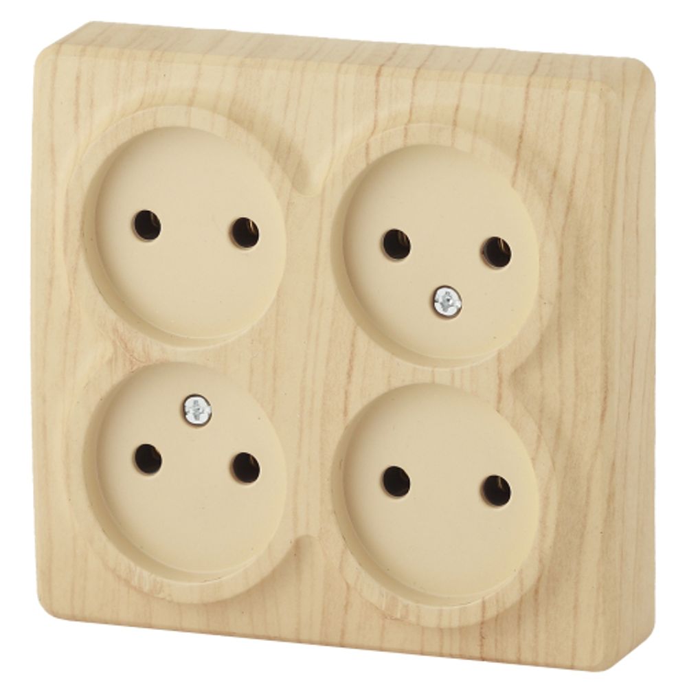 Розетка ЭРА Эксперт 11-2210-11 четверная 4х2P 16A-250В IP20 ОУ горизонт. сосна | 