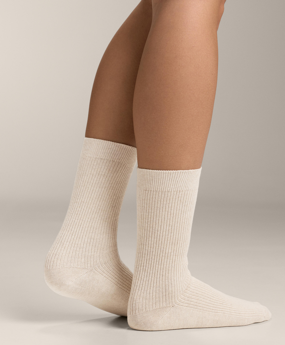 OYSHO Три пары классических носков из смесового хлопка, темный серо-коричневый