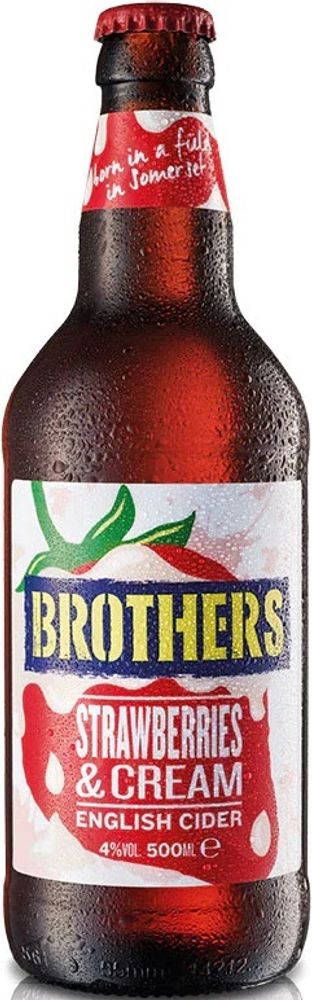 Сидр Бразерс Строуберриз &amp; Крим / Cider Brothers Strawberries &amp; Cream 0.5 - стекло
