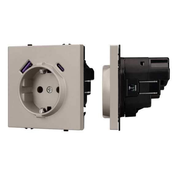 Механизм розетки с USB зарядкой SCT-NOBE-MUAC-SFPL-CA (230V, 16A) Arlight 059444