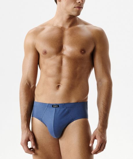 Мужские трусы (2шт) слипы классика Atlantic 2RMP-006, хлопок, деним + темно-синий