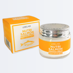 Крем для лица ампульный с маслом лосося LEBELAGE AMPULE CREAM NUTRI SALMON питательный