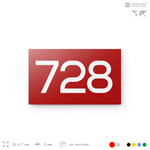 Номер на дверь 728, табличка на дверь для офиса, квартиры, кабинета, аудитории, склада, красная 120х70 мм, Айдентика Технолоджи