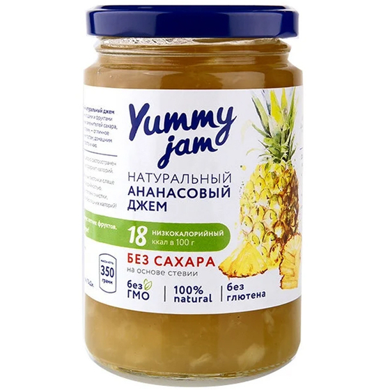 Джем ананасовый без сахара Yummy Jam 350г