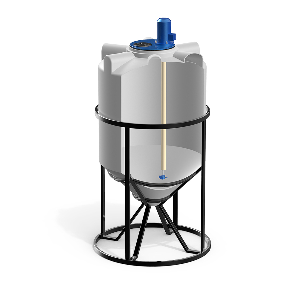 Ёмкость с пропеллерной мешалкой Полимер-Групп K 500 л. конусная (950x950x1869см;) - арт.559225