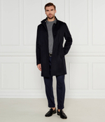 Шерстяное пальто H-Hyde-SU-244 BOSS BLACK - темно-синий(50525764)