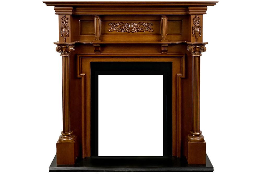 Каминокомплект Oxford - Орех с очагом Majestic FX M Brass