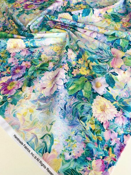 ЦВЕТОЧНЫЙ ПРИНТ, ГЕОРГИНЫ - 100% хлопок 5