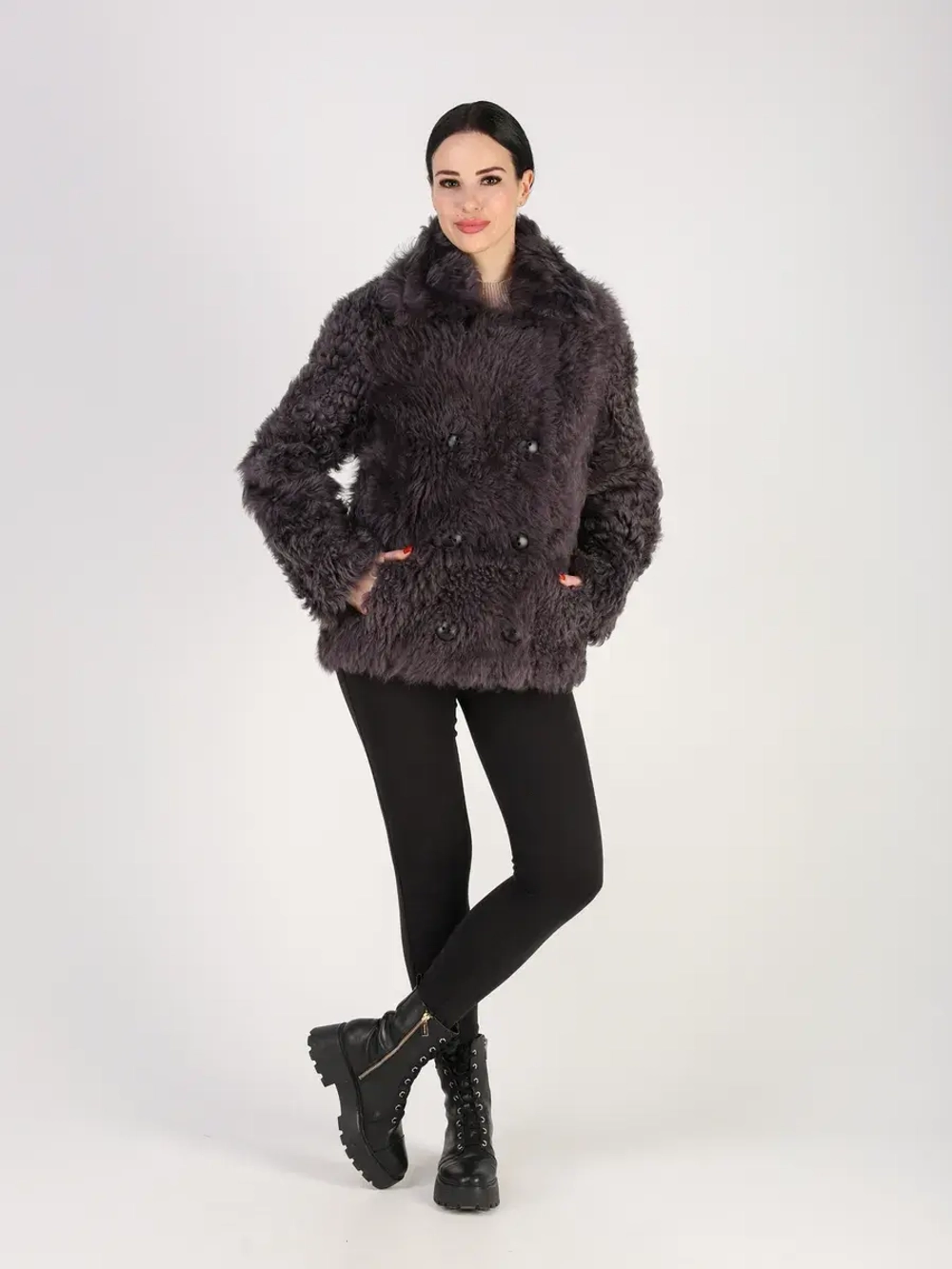 Дубленка зимняя шуба натуральная короткая