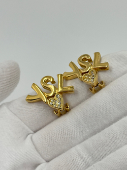 Клипсы с сердечками Yves Saint Laurent
