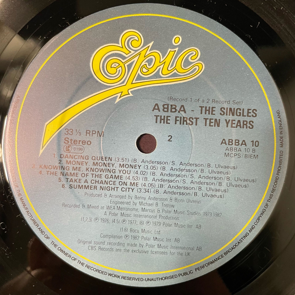 Винтажная виниловая пластинка LP ABBA АББА The Singles (The First Ten Years) (Англия 1982)