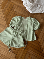 Костюм из муслина с завязками Мятный