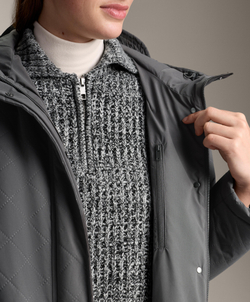 Oysho Водонепроницаемая длинная утепленная куртка FELLEX® AEROGEL 3K, антрацитово-серый