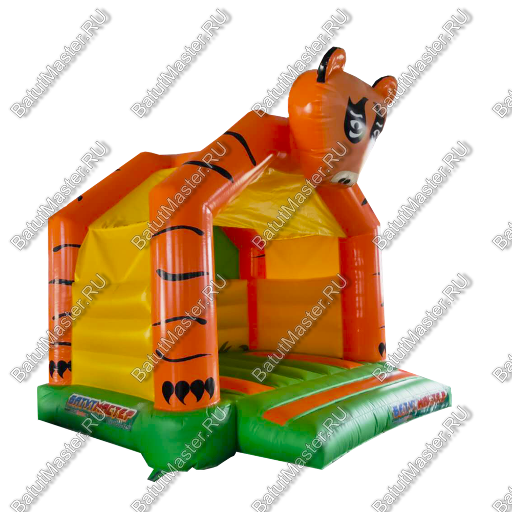 Детский надувной батут "Тигр на прогулке" с крышей