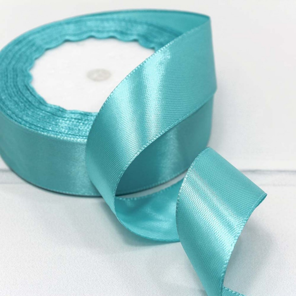 Лента Атласная 2,5см х 28м Сатин (Бирюзовый)