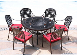 Стол уличный с мангалом из литого алюминия Барбекю-4(BBQ-4)