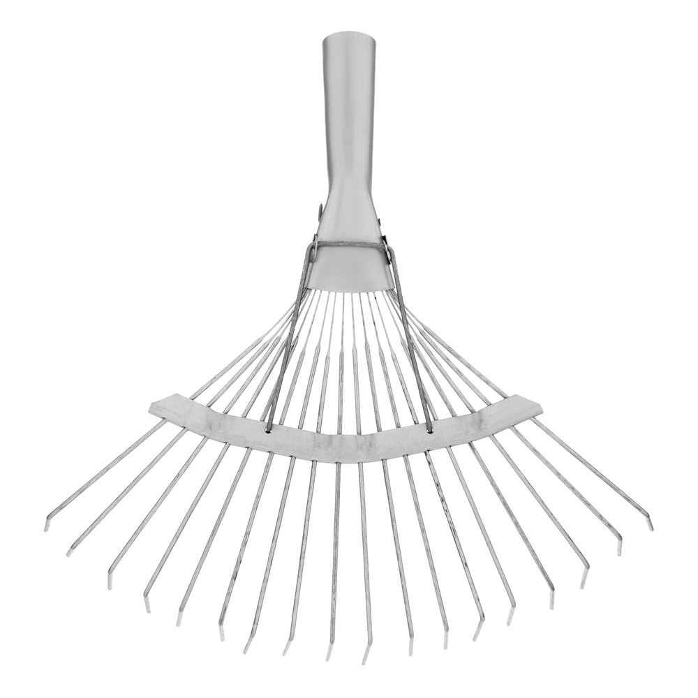 Грабли веерные стальные, 350 мм, 18 круглых зубьев, оцинкованные, без черенка, Россия, Сибртех