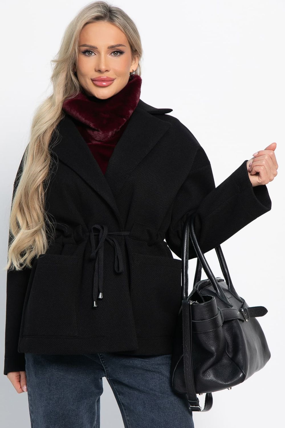 Пальто-пиджак (черный) Б15084-7М LT Collection