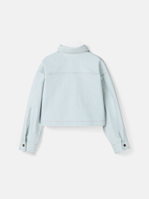 Рубашка джинсовая укороченная 