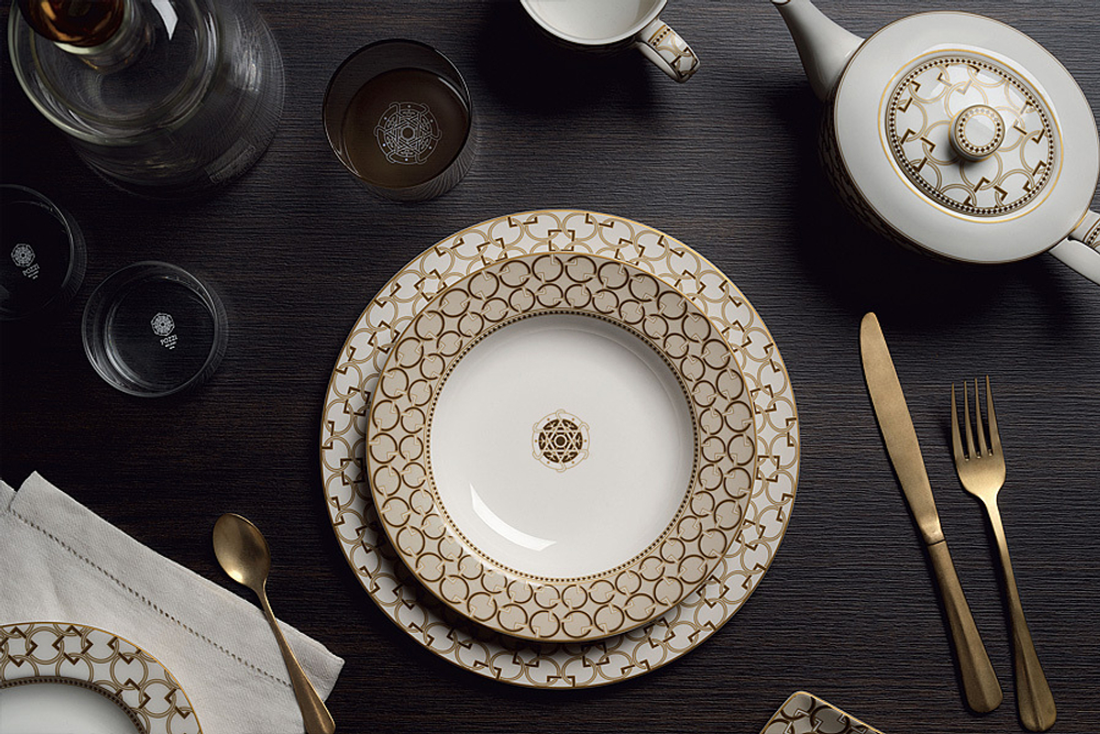 Блюдо 36х24см Pozzi Milano 1876 Deco серое