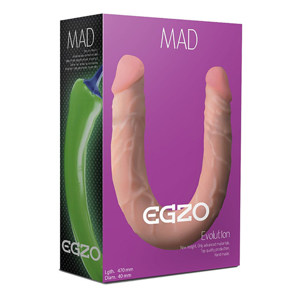 Двусторонний фаллоимитатор из киберкожи 47см Egzo Mad Pepper Cyberskin