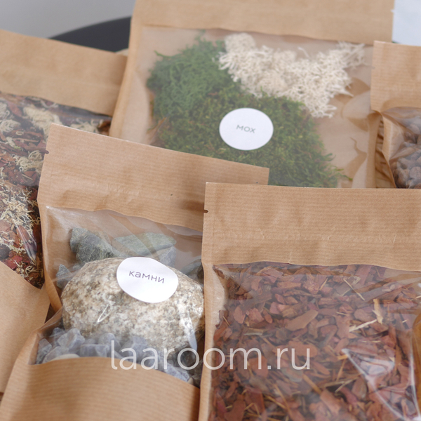 Комплект материалов для посадки флорариума с орхидеей