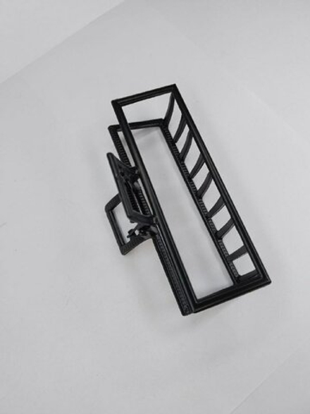 Заколка-краб для волос. Металл. Цвет Черный графит. Квадратная. Усиленная