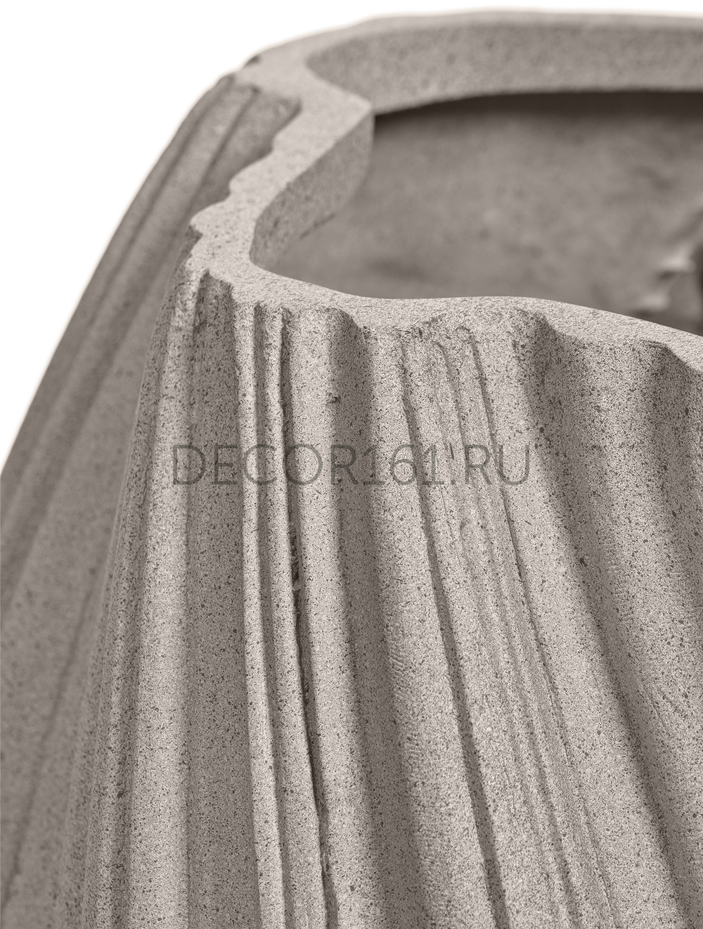 Кашпо-ваза TREEZ Effectory Dune Высокая дизайн-ваза Белый песок д-30 см, в-52 см 1/1 41.33-16-23-101-BE-052