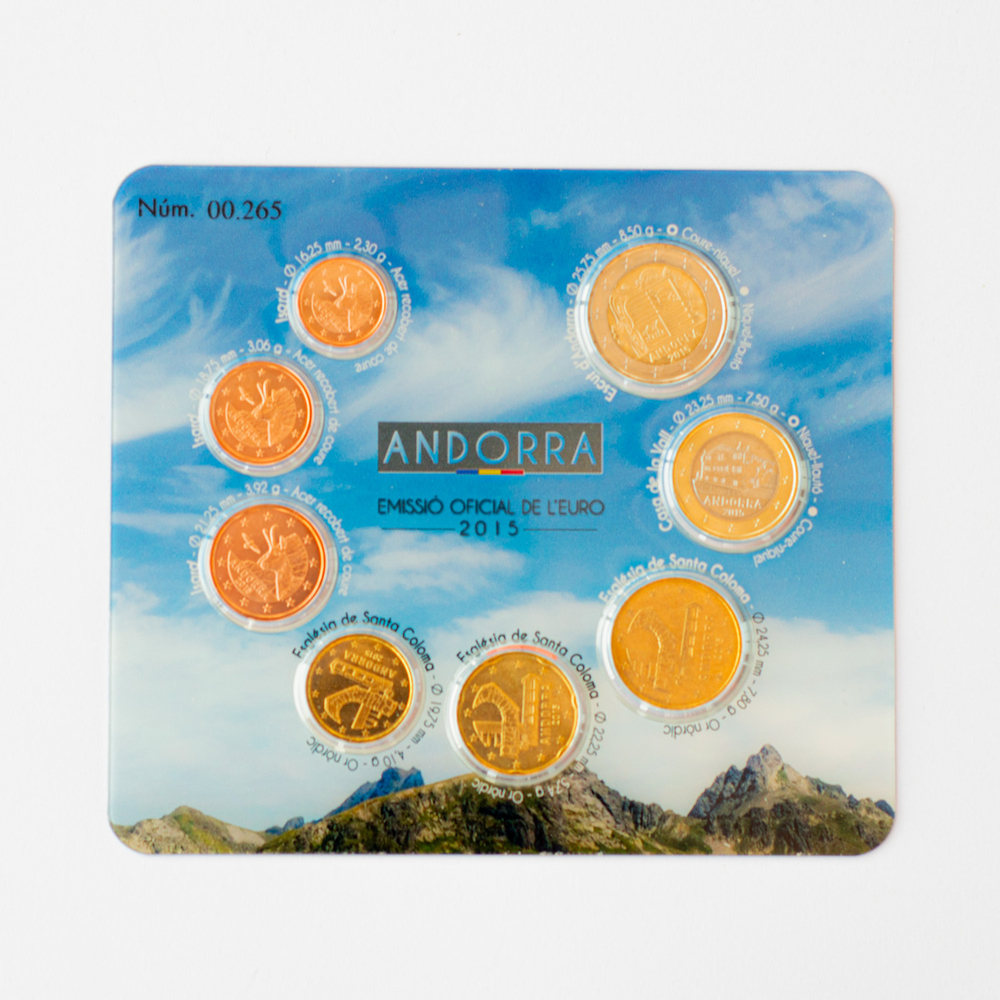 Andorra 2015 Brilliant Uncirculated (BU) Coin Set