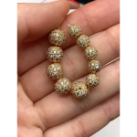 мл8-з Бусина со стразами Milano LUX 8 мм, позолота