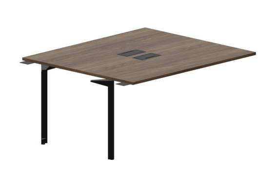 Составной стол на 2 рабочих места 158х136,6х75см (2 металлических  аутлета) - приставной элемент