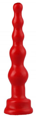 Красный анальный стимулятор-ёлочка - 14,5 см.