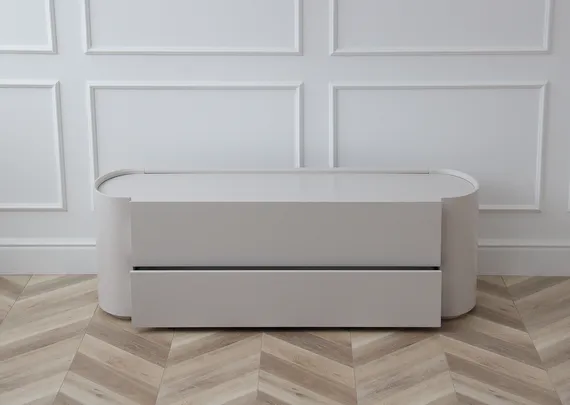 Тумба Lagom под ТВ 2 ящика ширина 140 см (дымка)