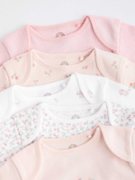 Боди с длинным рукавом для малышей Next K79-553, 5 шт., Белый, Розовый