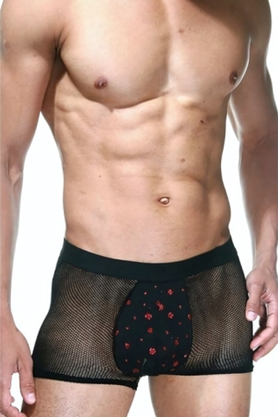 Черные сетчатые мужские боксеры (Размер: L-XL) (Цвет: черный)