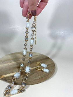 Комплект колье и серьги муранское стекло