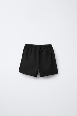 ZARA ТЕХНОЛОГИЧНЫЕ ШОРТЫ-БЕРМУДЫ С ЛОГОТИПОМ, ЧЕРНЫЙ