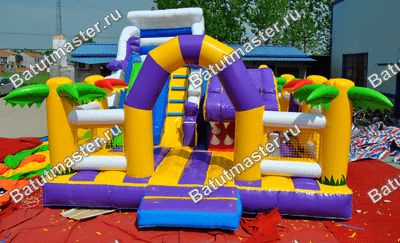 Коммерческий батут "Белый клык" с не механизированной головой, размер 6*6*4 м