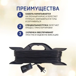 Рамка усиленная комплект для удлинителя, кабеля, провода, веревки с удобной ручкой и фиксацией отмотанной части