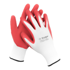 Перчатки садовые Зубр тонкие с рельефным латексным покрытием размер L (11274-L)