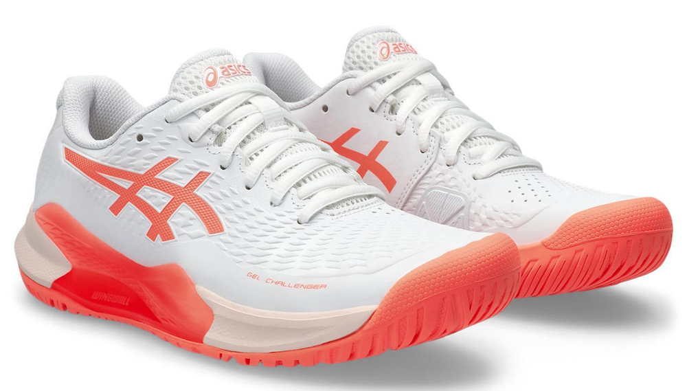 Женские Кроссовки теннисные Asics Gel-Challenger 14 - white/sun coral