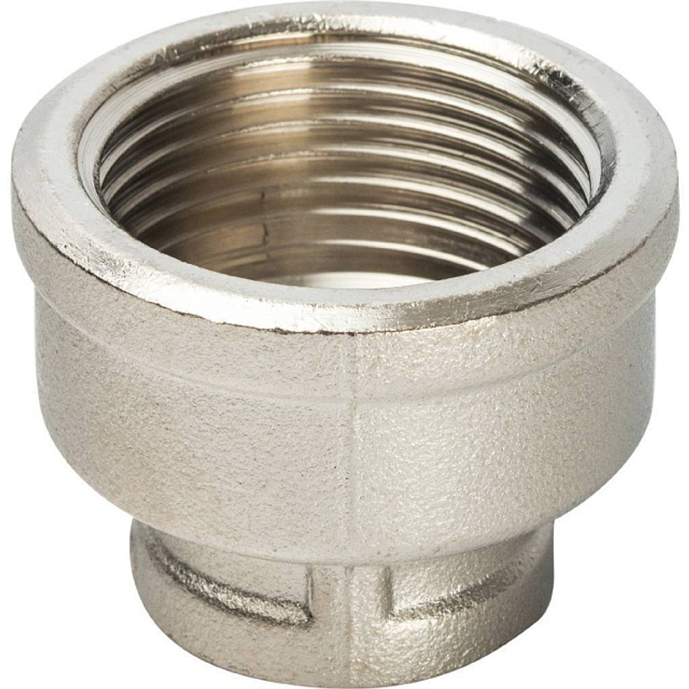 Муфта редукционная STOUT SFT 0006 - 1" x 3/8" (для стальных труб, латунь никелированная)