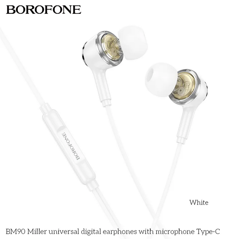 Наушники проводные Type-C -1.2м. с микрофоном Borofone BM90
