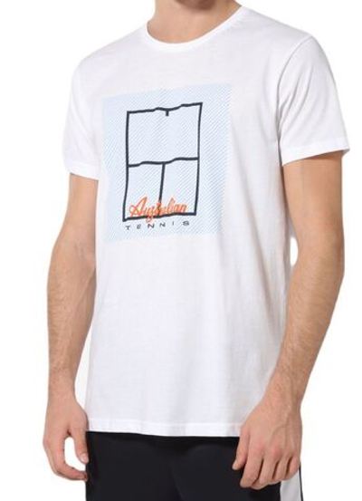 Мужская теннисная футболка Australian Cotton T-Shirt Tennis Court - bianco