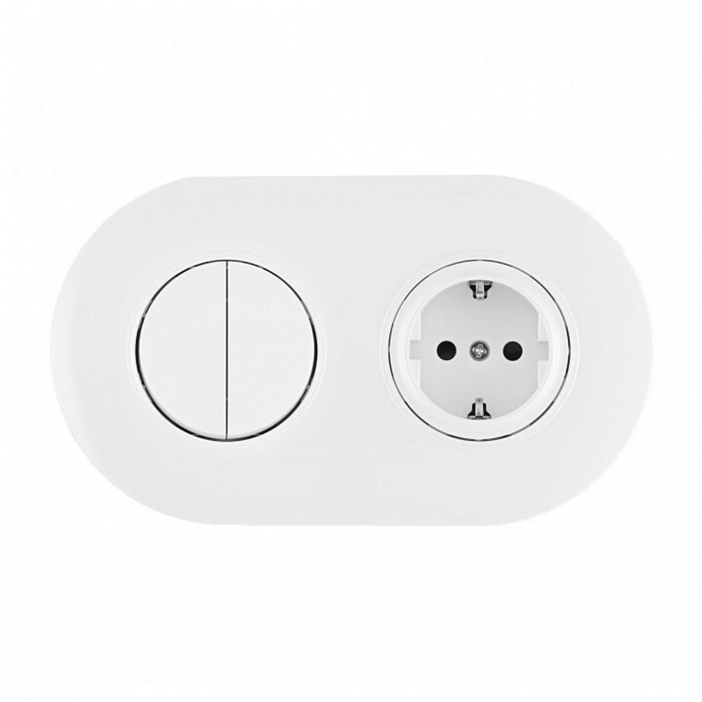 Блок с розеткой и выключателем Arte Milano SET08-2 SET08-2-40-1-30-2 white