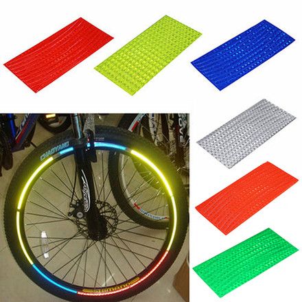 Набор светоотражающих накладок на обод велосипеда, цвет зеленый, 8 шт. STA 114 green