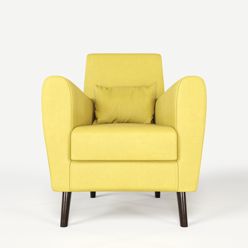 Кресло мягкое Грэйс D-6 (Желтый) на высоких ножках с подлокотниками в гостиную, офис, зону ожидания, салон красоты.